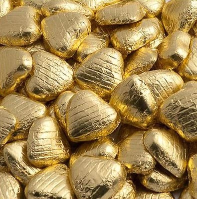 Gold Milk Chocolate Hearts x 100, 500g