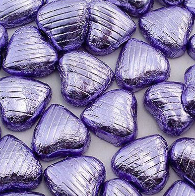 Lilac Milk Chocolate Hearts x 100, 500g