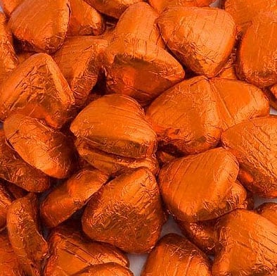 Orange Milk Chocolate Hearts x 100, 500g