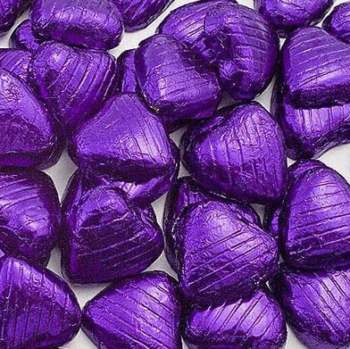 Purple Milk Chocolate Hearts x 100, 500g