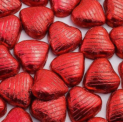 Red Milk Chocolate Hearts x 100, 500g