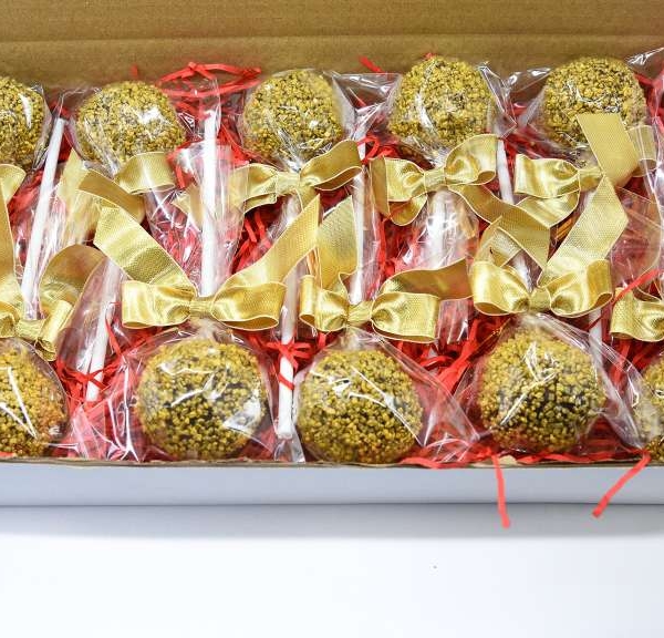 Gold sparkle Cake Pop box of 25